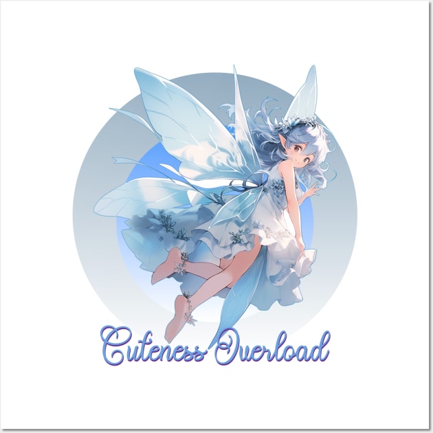 Cuteness Overload Blue Hair Fairy Girl Wall Art by PlayfulPandaDesigns